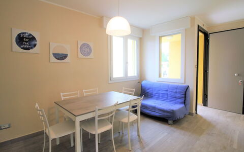 Rosolina Mare 609: Table, Building, Furniture, Window, Azure, Couch, Chair, Wood, House, Interior Design