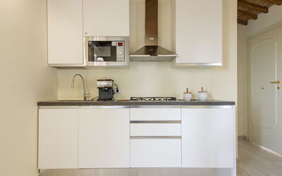Borgo della Limonaia 615.5: Cabinetry, Countertop, Building, Sink, Kitchen Stove, Kitchen, Interior Design, Wood, Kitchen Appliance, Flooring