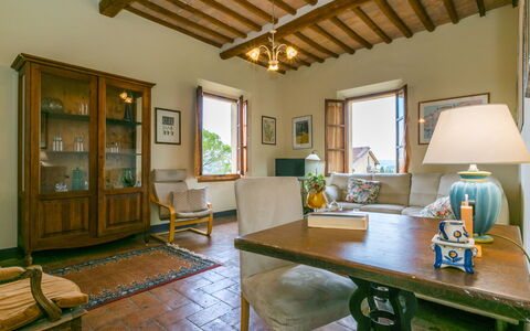 Poggibonsi 618: Table, Picture Frame, Furniture, Building, Wood, Window, Interior Design, Living Room, Floor, Flooring