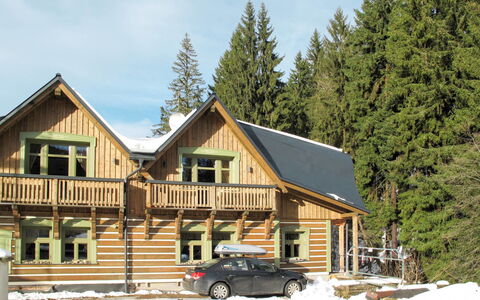 Stará Huť: Building, Sky, Wheel, Property, Window, Snow, Tree, Vehicle, House