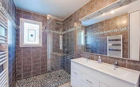 Les Ormes: Bathroom, Flooring, Interior Design, Plumbing Fixture, Floor, Wall, Tile, Bathroom Cabinet, Ceiling, Plumbing