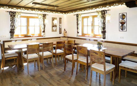 Forstau 601: Room, Property, Furniture, Building, Table, Interior Design, Floor, House, Ceiling, Hardwood