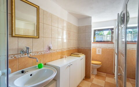 Horní Prysk: Mirror, Tap, Sink, Plumbing Fixture, Bathroom Sink, Bathroom Cabinet, Property, Cabinetry, Building, Bathroom
