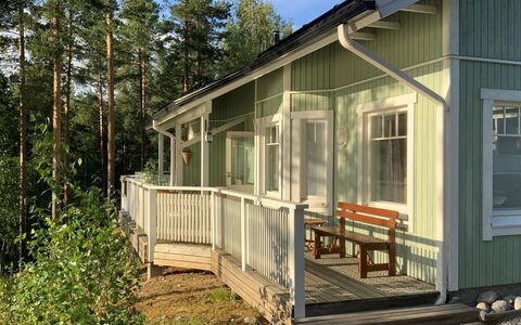 Saunaharju 5: Wood, Porch, Home, Cottage, Siding, Shade, Hardwood, Deck, Plank, Sash Window