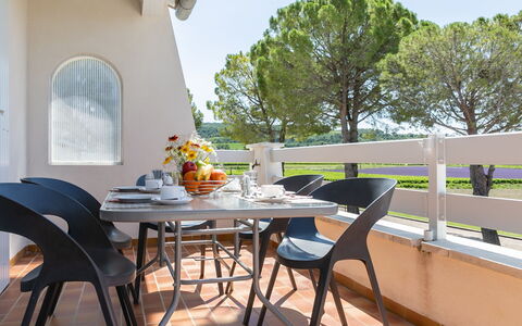 Domaine de Majobert: Table, Furniture, Building, Property, Sky, Chair, Shade, Tree, Tableware, Outdoor Furniture
