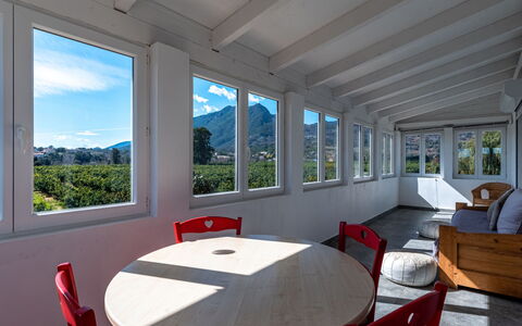 La Cerisaie: Table, Property, Furniture, Window, Sky, Building, Shade, Wood, Interior Design, Chair