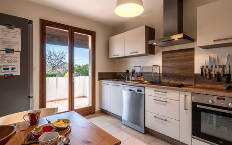 Agula Marina: Cabinetry, Countertop, Property, Furniture, Table, Kitchen, Wood, Interior Design, Kitchen Stove, Kitchen Appliance
