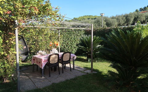 Roseto: Sky, Plant, Plant Community, Outdoor Table, Chair, Tree, Outdoor Furniture, Natural Landscape, Table, Grass