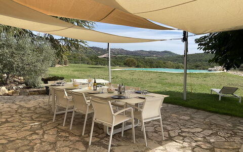 La Princesse: Table, Plant, Furniture, Building, Chair, Outdoor Table, Tree, Shade, Interior Design, Outdoor Furniture