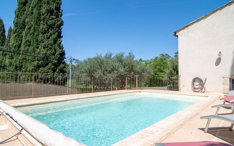 Les Restanques: Water, Sky, Property, Building, Swimming Pool, Azure, Shade, Tree, Plant, Wood