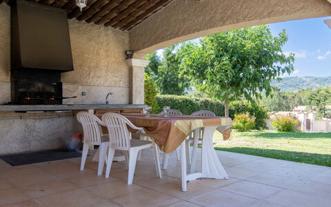 Villa Gaïa: Plant, Furniture, Table, Property, Chair, Shade, Wood, Interior Design, Outdoor Furniture, Building