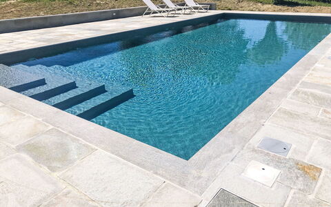 Antica Cascina: Swimming Pool, Composite Material, Tile, Concrete, Water Feature, Flagstone, Natural Material, Design