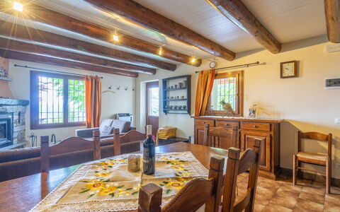 Baita Nini: Table, Property, Furniture, Chair, Wood, Lighting, Interior Design, Tableware, Architecture, Window
