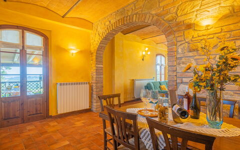 Casa Daniela (Gam310): Yellow, Property, Room, Building, Ceiling, Interior Design, Real Estate, Architecture, Furniture, Dining Room