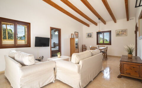Son Ulari Petit: Furniture, Interior Design, Flooring, Wood, Floor, Room, Ceiling, Couch, Table, Living Room