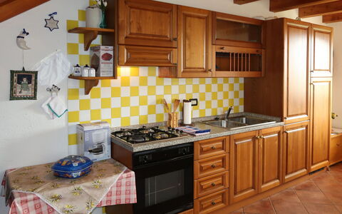 Lago di Caldonazzo 702: Cabinetry, Countertop, Kitchen Sink, Property, Furniture, Building, Sink, Kitchen Appliance, Kitchen Stove, Kitchen