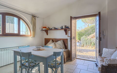 Podere San Raffaele - Cinzia: Furniture, Table, Building, Property, Window, Chair, Azure, Wood, Interior Design, Flooring