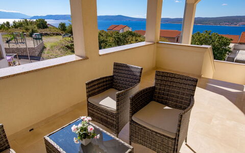 Crikvenica 724: Sky, Plant, Property, Building, Furniture, Blue, Table, Interior Design, Chair, Shade