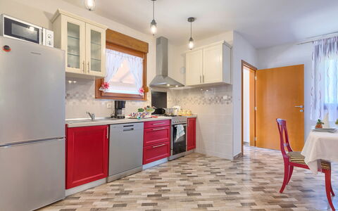 Villa Mihael: Room, Property, Furniture, Countertop, Floor, Kitchen, Cabinetry, Interior Design, Building, Tile