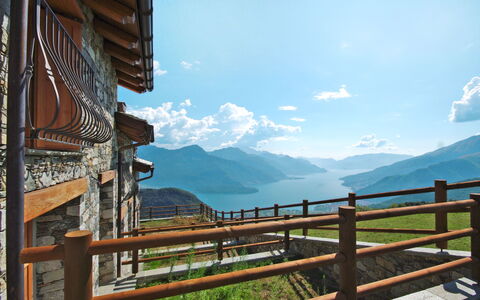 Gravedona 744: Sky, Cloud, Daytime, Mountain, Plant, Wood, Natural Landscape, Fence, Sunlight