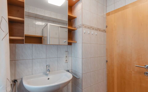 Bergblick: Brown, Sink, Property, Tap, Plumbing Fixture, Bathroom, Wood, Bathroom Sink, Mirror