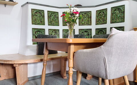 Eusch: Furniture, Flooring, Interior Design, Chair, Floor, Wood, Table, Lighting, Dining Room, Room
