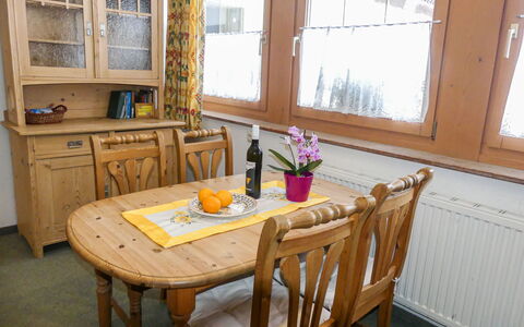 Eusch: Furniture, Property, Window, Table, Cabinetry, White, Plant, Wood, Flower, Chair