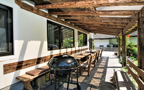 Penz: Furniture, Plant, Wood, Shade, Building, Interior Design, Floor, Table, Porch, Houseplant