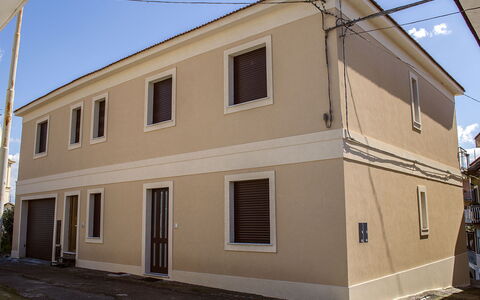 Etna View: Sky, Window, Building, Wood, Electricity, Real Estate, Composite Material, Facade, Shade