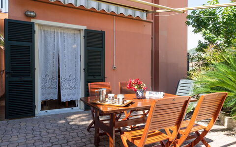 Degli Aranci (Imp385): Property, Building, House, Real Estate, Patio, Furniture, Room, Home, Backyard, Porch