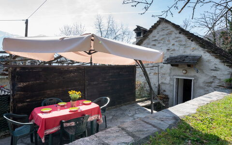 Baita Anita: Sky, Plant, Table, Cloud, Chair, Outdoor Table, Outdoor Furniture, Building, Shade, Grass