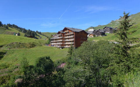 Les Crosets 606: Plant, Sky, Building, Natural Landscape, Tree, Mountain, Land Lot, Slope, House, Groundcover