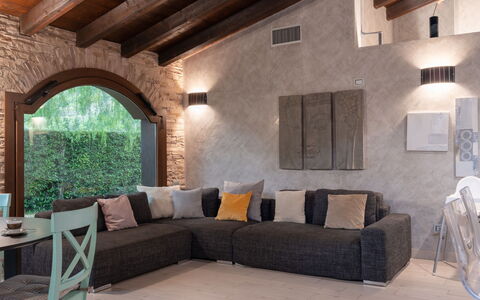 Villa Monterosso (Imp420): Furniture, Interior Design, Couch, Flooring, Wall, Floor, Living Room, Wood, Home, Ceiling