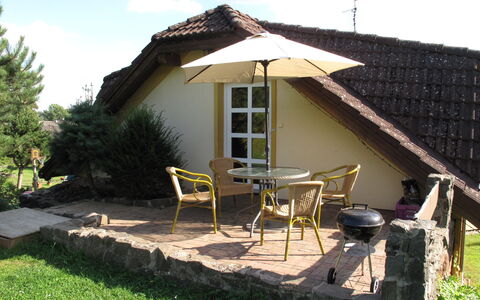 Horakova: Property, Building, House, Cottage, Roof, Backyard, Patio, Real Estate, Yard, Shade