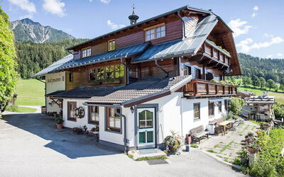 Ramsau am Dachstein 616: Plant, Sky, Cloud, Property, Window, Mountain, Tree, Landscape, Real Estate, Rural Area