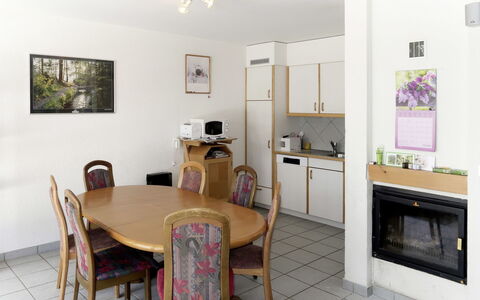 Siviez-Nendaz 649: Room, Property, Furniture, Building, Interior Design, Dining Room, House, Floor, Real Estate, Table