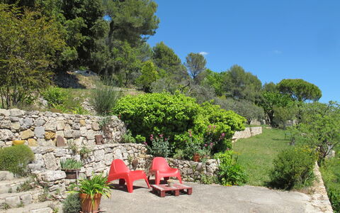 Le Cabanon: Vegetation, Shrub, Spring, Cottage, Garden, Shade, Backyard, Yard, Chair