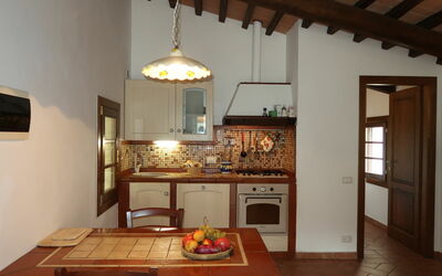 Casa Montalbano (Pst181) 636.2: Table, Property, Furniture, Building, Countertop, Cabinetry, Kitchen, Wood, Interior Design, House