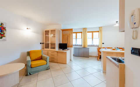 Soraga di Fassa 664: Furniture, Cabinetry, Interior Design, Floor, Wood, Couch, Drawer, Building, Picture Frame, Flooring