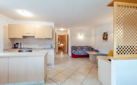 Soraga di Fassa 664: Furniture, Cabinetry, Building, Wood, Interior Design, House, Floor, Flooring, Countertop, Table
