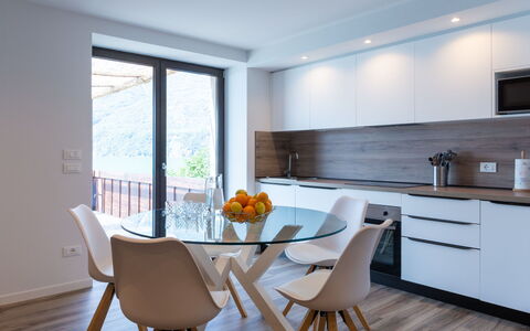 Brezza di Lago: Furniture, Property, Cabinetry, Countertop, Chair, Wood, Kitchen, Table, Interior Design, Flooring