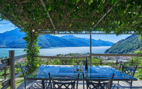 Residenza la Sassicaia: Water, Mountain, Plant, Sky, Nature, Azure, Blue, Shade, Natural Landscape, Outdoor Furniture