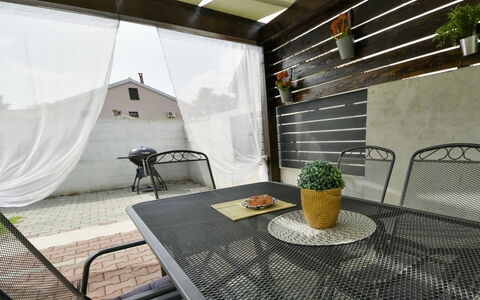 Stipe: Table, Property, Furniture, Chair, Plant, Shade, Wood, Outdoor Furniture, Interior Design, Building