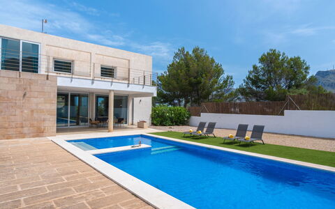 Villa Mut: Sky, Plant, Water, Building, Window, Cloud, Azure, Swimming Pool, Shade, Tree