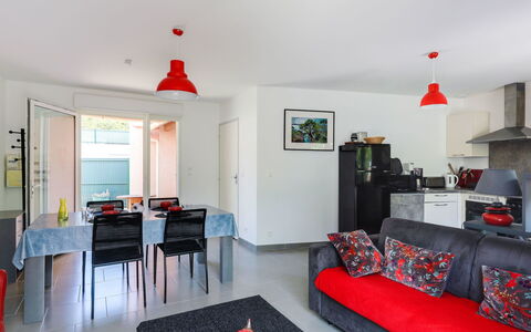 Villa Robinson: Room, Living Room, Property, Red, Furniture, Interior Design, Building, House, Table, Floor