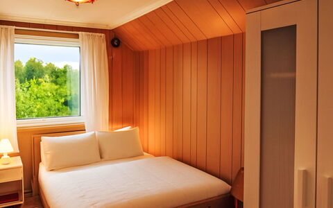 Bjørkeneset: Wood, Bedroom, Bed, Interior Design, Floor, Flooring, Bed Sheet, Bedding, Lighting, Room