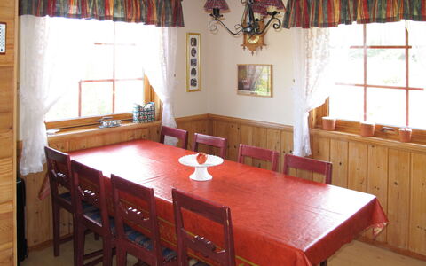 Elisabeth: Table, Furniture, Window, Property, Chair, Wood, Curtain, Cabinetry, Interior Design, Textile
