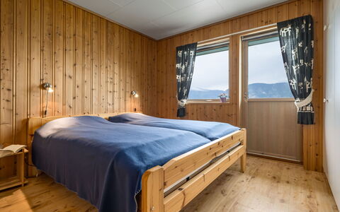 Hovsfjellet: Wood, Bedroom, Interior Design, Bed, Ceiling, Furniture, Floor, Bed Frame, Home, Flooring