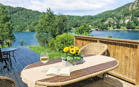 Espeøya: Water, Body Of Water, Furniture, Natural Landscape, Bank, Lake, Outdoor Furniture, Chair, Reservoir, River