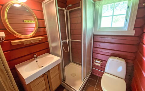 Fjellro: Mirror, Sink, Tap, Plumbing Fixture, Bathroom Sink, Purple, Interior Design, Bathroom, Wood